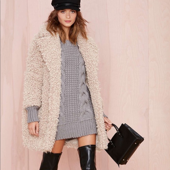UNIF Sweaters - UNIF Grey Cable Knit Oversized Sweater